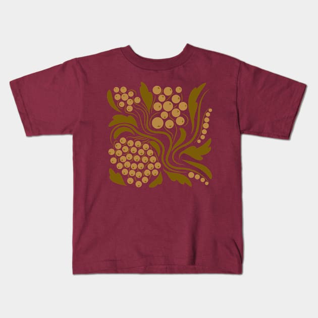 Folk flowers floral art print Flowers abstract art Kids T-Shirt by Eskimos